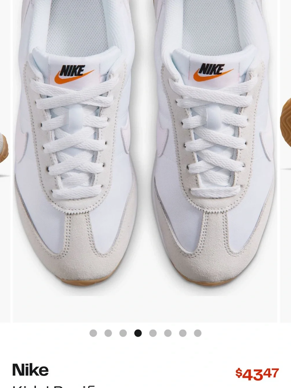 Nike Kids White and Gum Classic Sneakers